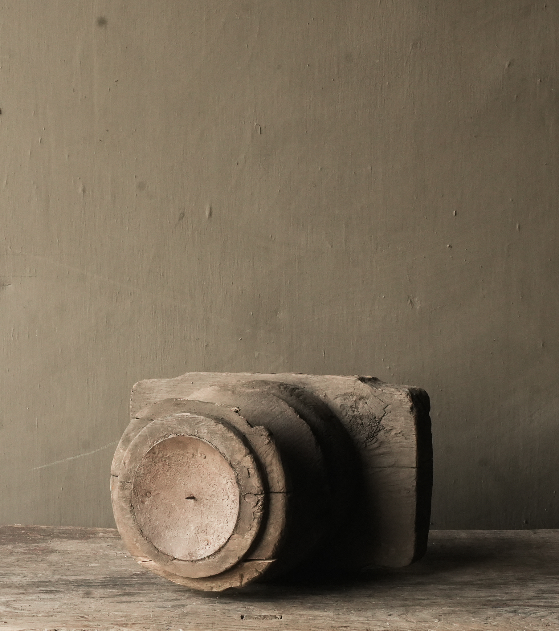 Alter authentischer Holzkerzenständer-3