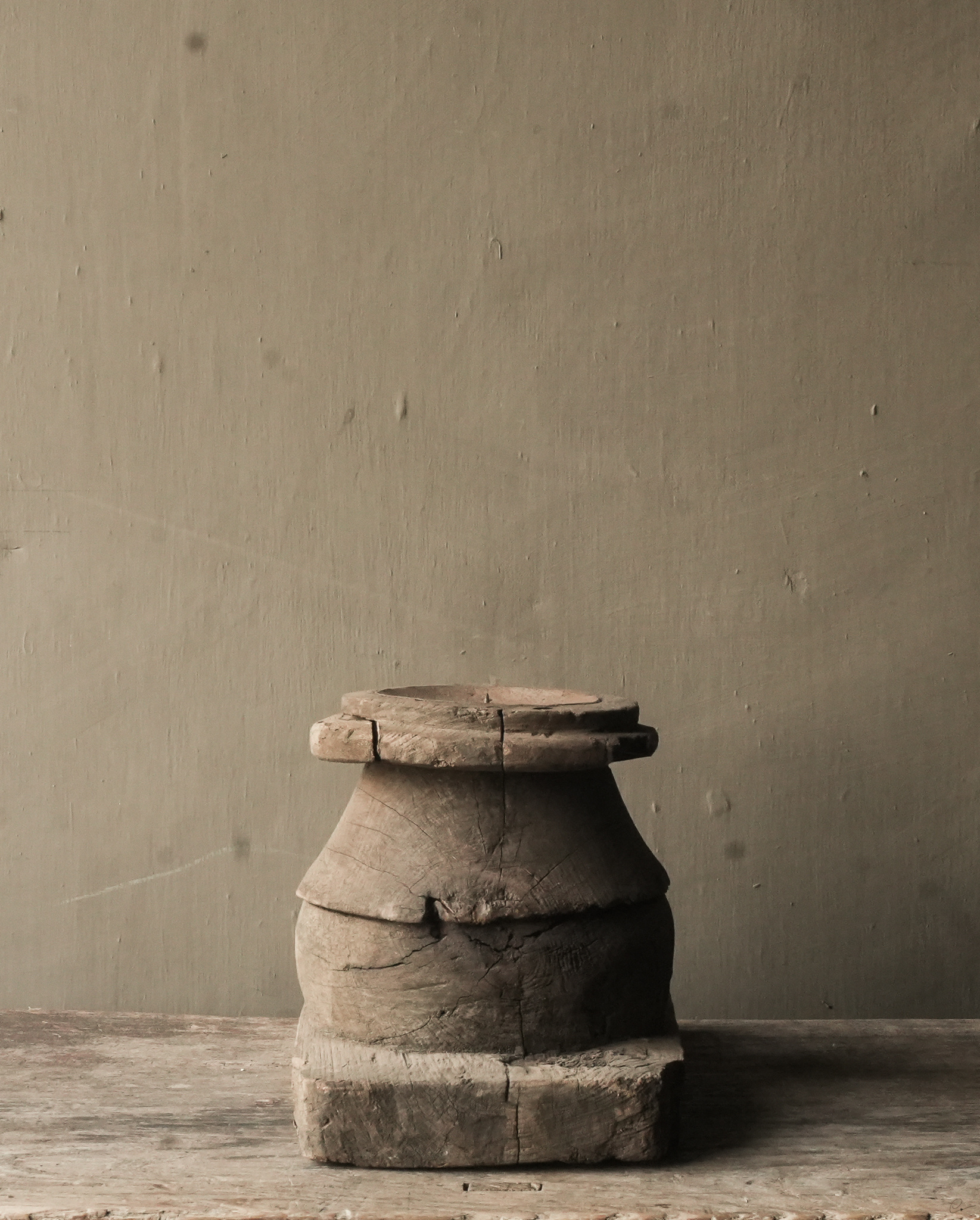 Alter authentischer Holzkerzenständer-4