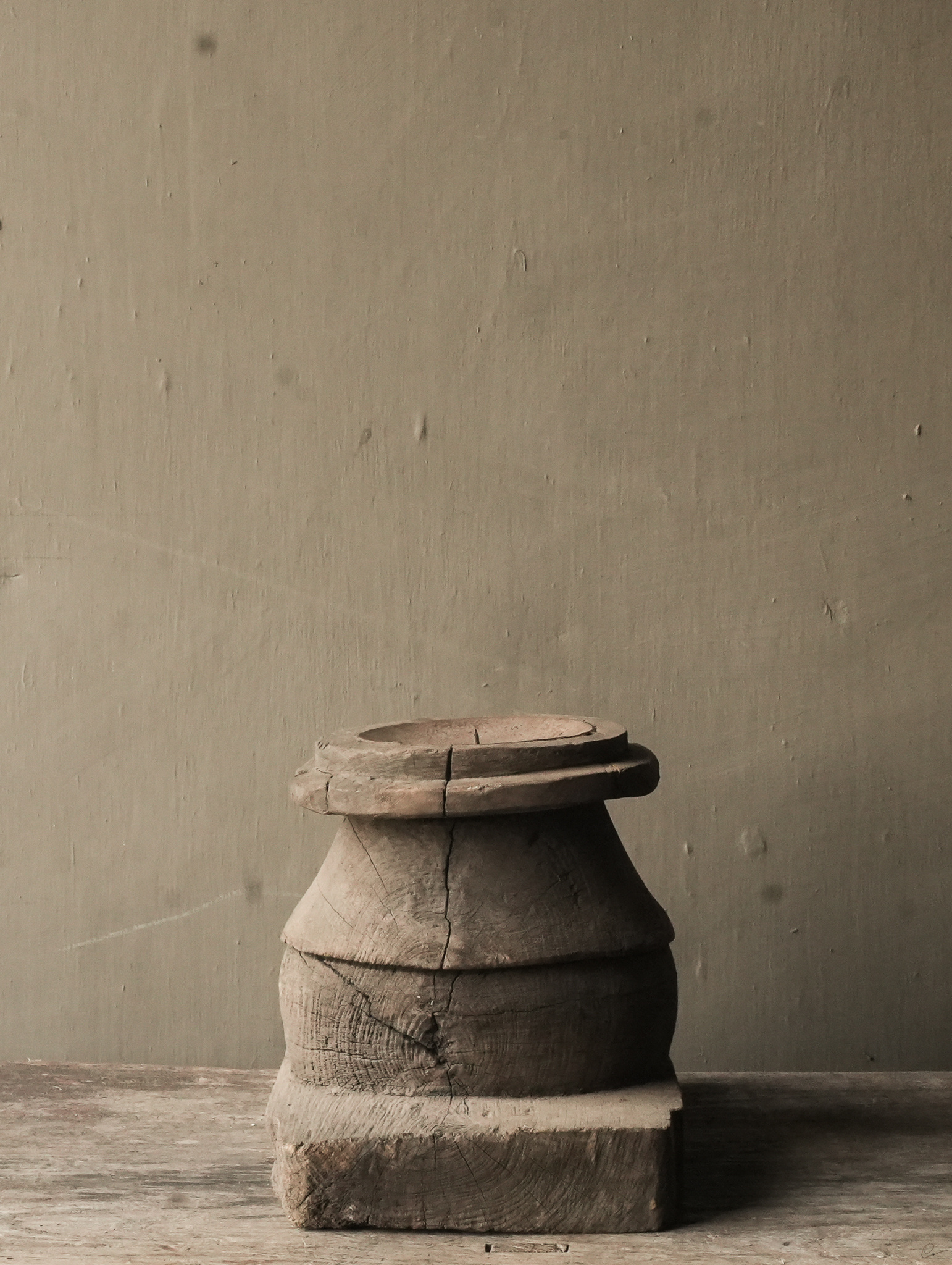 Alter authentischer Holzkerzenständer-5