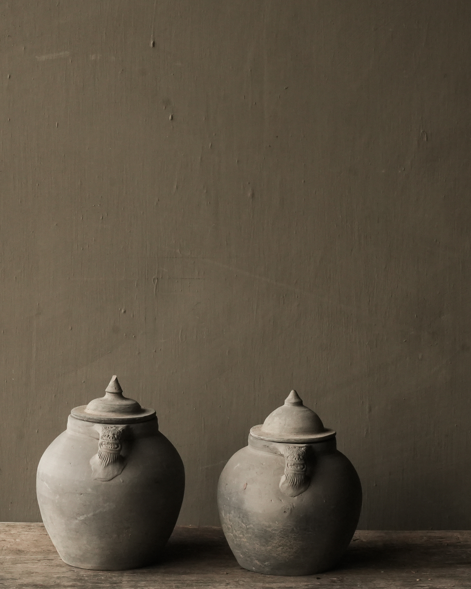 Chinees Aardewerk kruikje met deksel handgemaakt-5