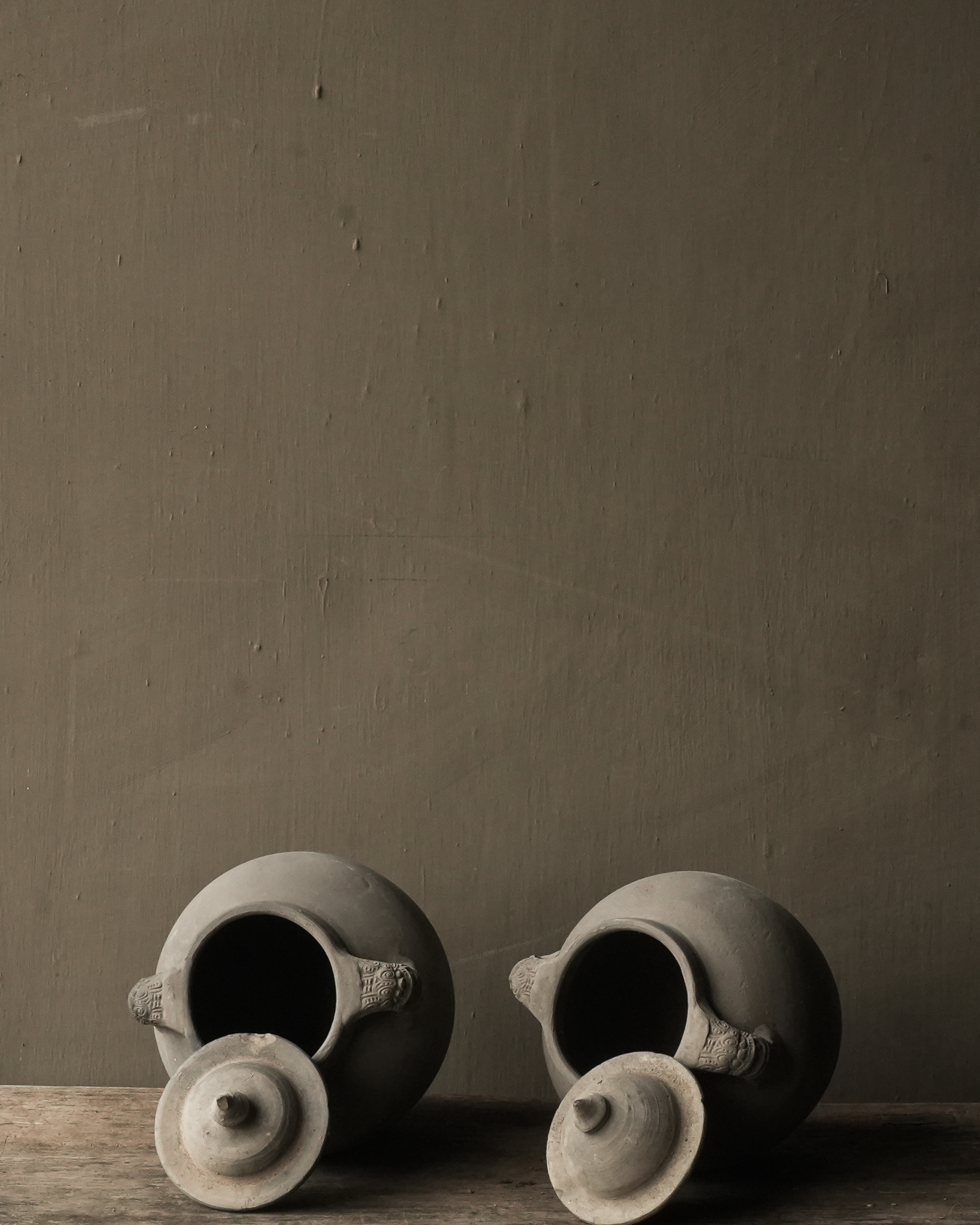 Chinees Aardewerk kruikje met deksel handgemaakt-6