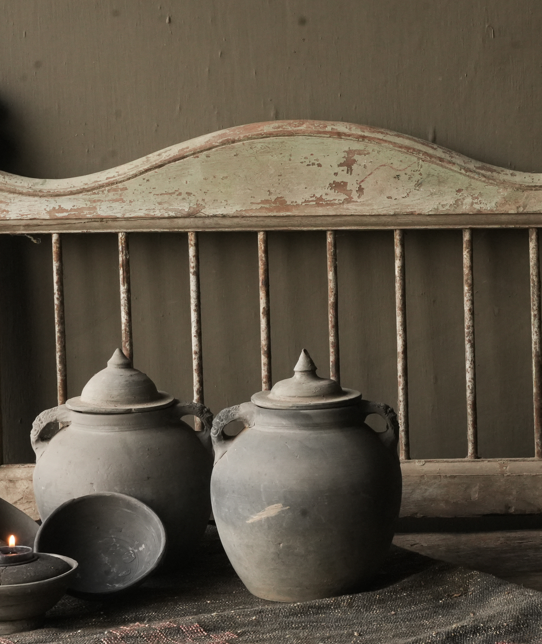 Chinees Aardewerk kruikje met deksel handgemaakt-8