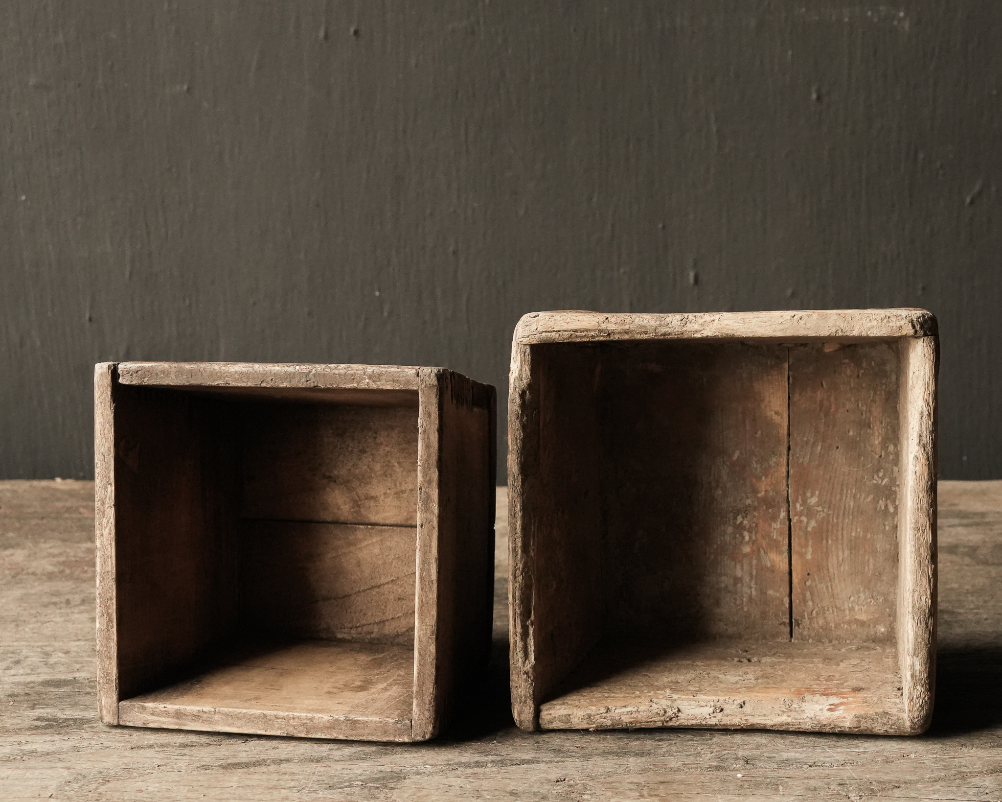 Uniek Antiek oud houten bakje-7