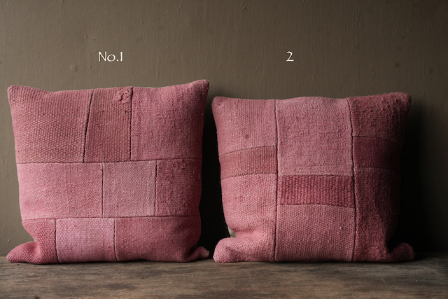 Wunderschönes, einzigartiges, leuchtend rosa Patchwork-Kissen aus altem Teppich-2