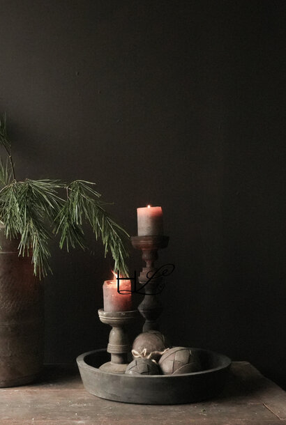 Rond houten bord / schaal uit een stuk gesneden