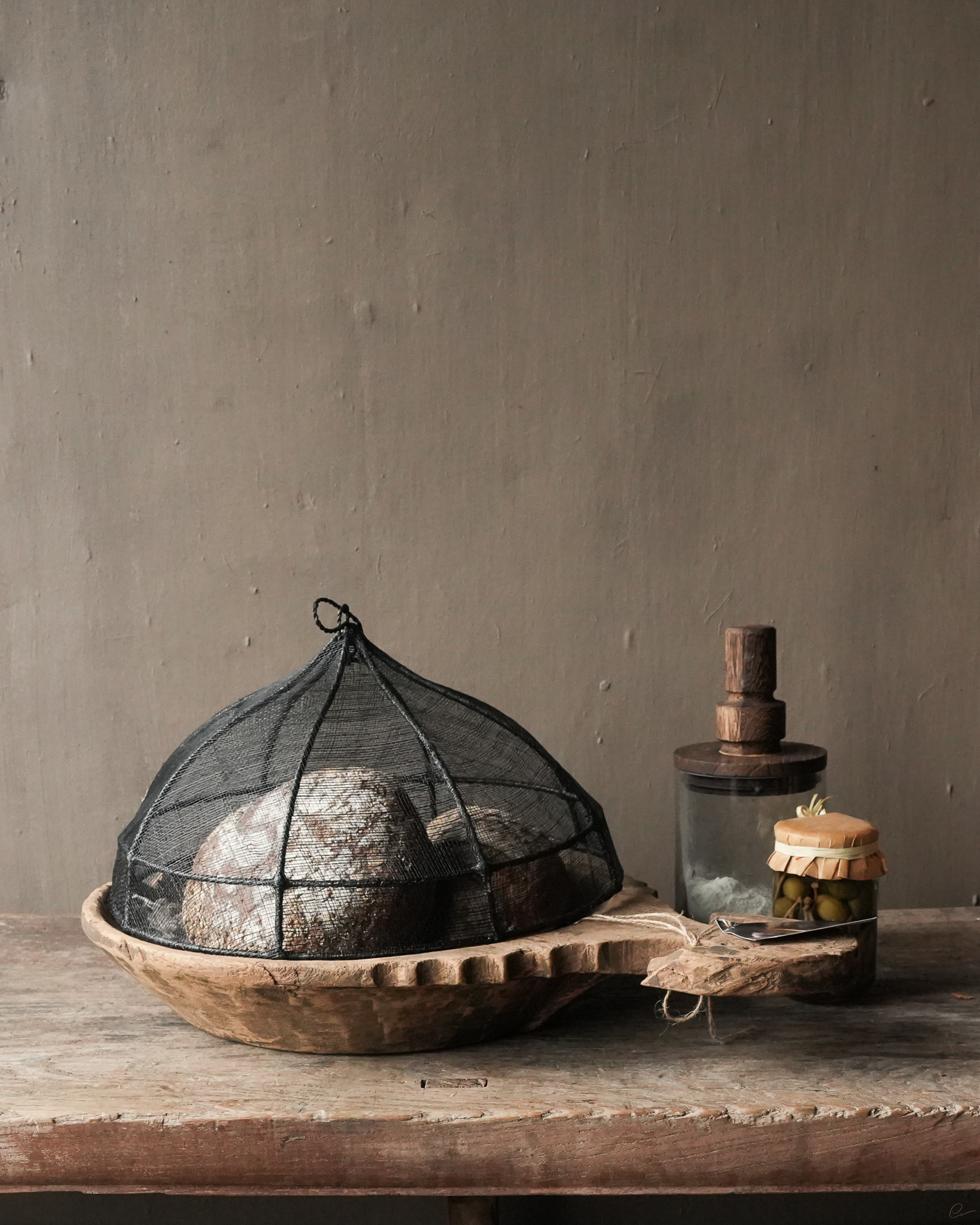 Prachtig Stoer Uniek houten kom / schaal-1