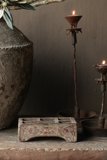 Klein  uniek Antiek houten Kruiden box