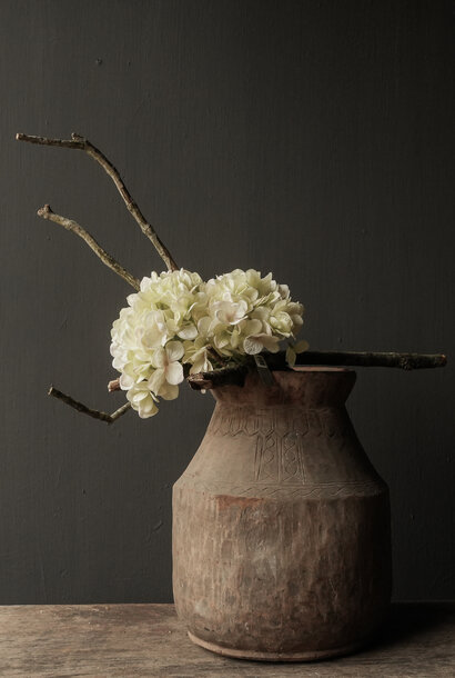 Old wooden Nepalese wabi sabi jar