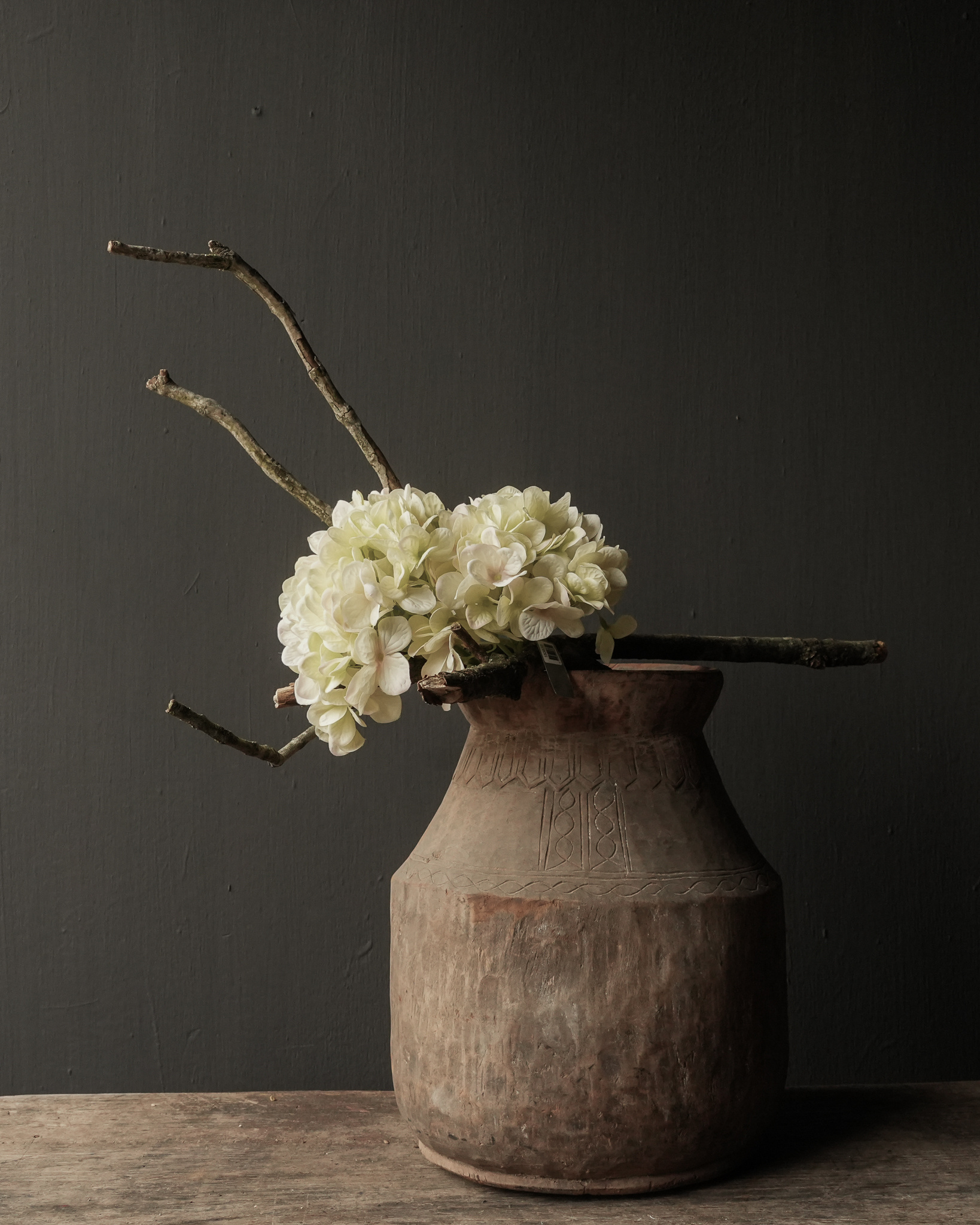 Old wooden Nepalese wabi sabi jar-1