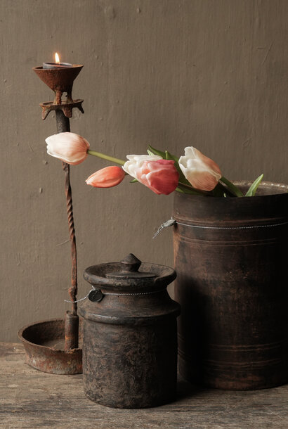 Nepalese oude houten Hoffz Pot , kruik