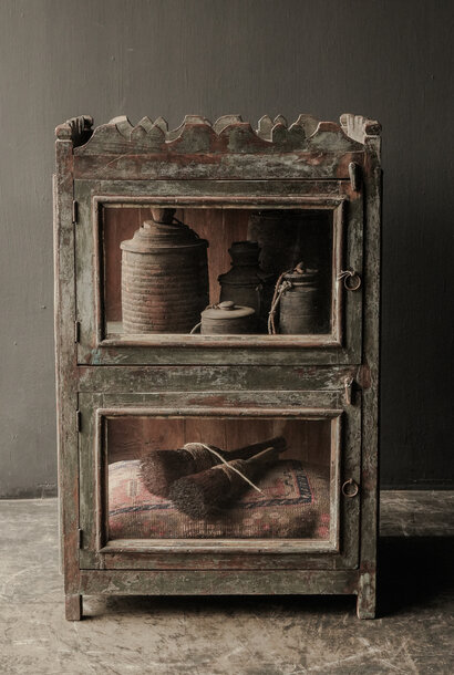 RESERVED Unique Indian antique wooden display cabinet