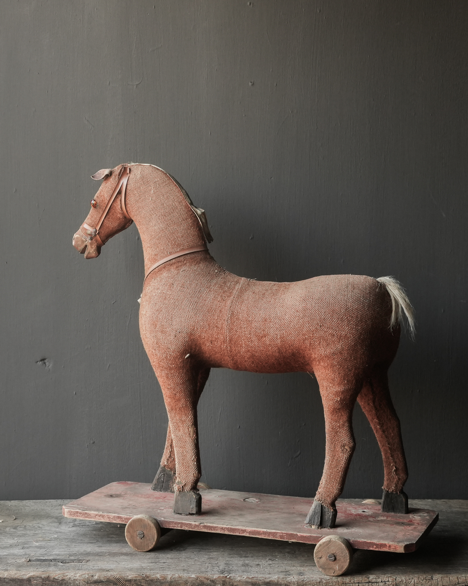 Uniek Antiek speelgoed paard-4