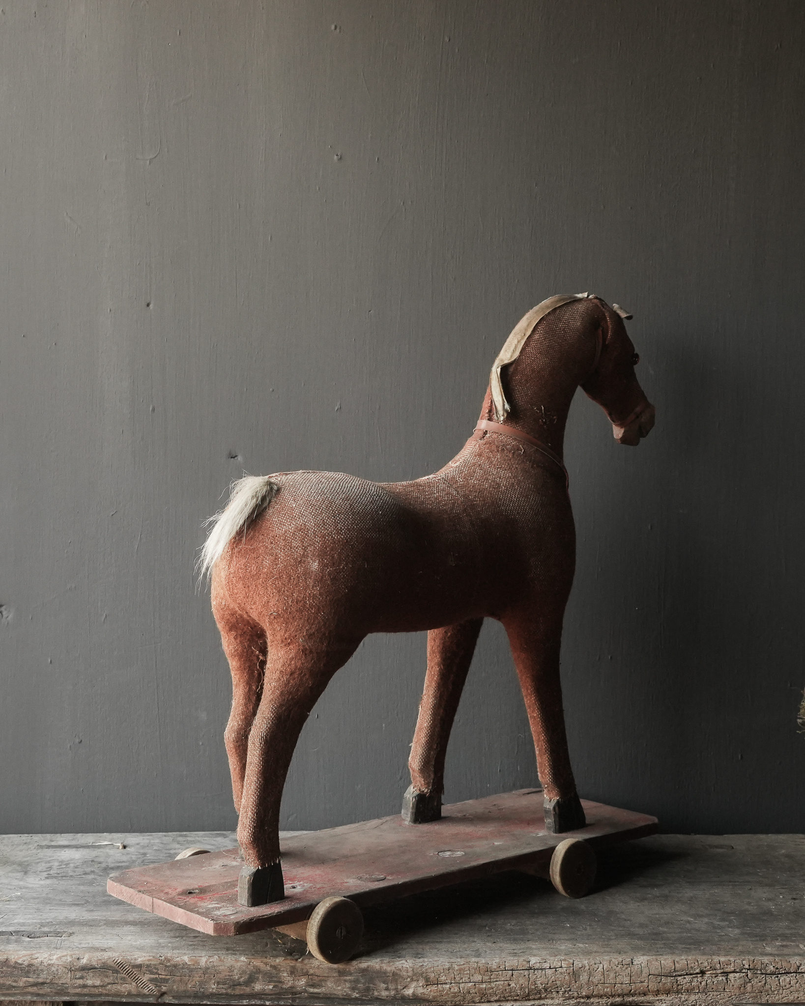 Uniek Antiek speelgoed paard-5