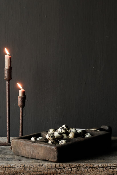 Uniek Oude Nepalese  houten spice box  /plank