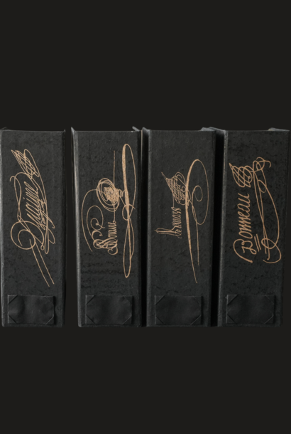 Beautiful matt antique black magazine holder set of four