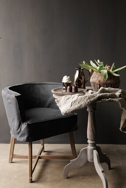 Antiek houten Wijntafel /Ronde tafel