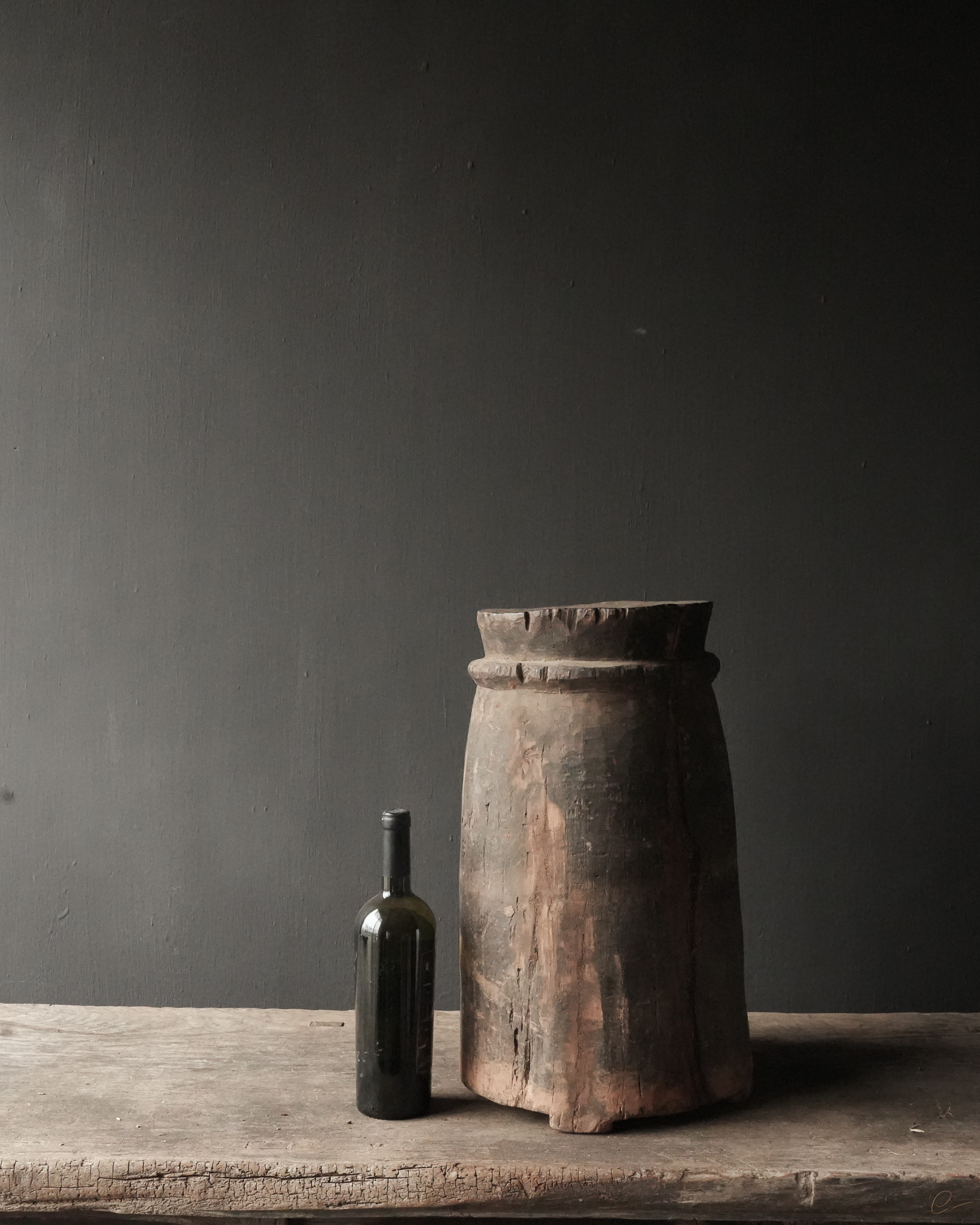 Unique imperfect wooden mortar-3