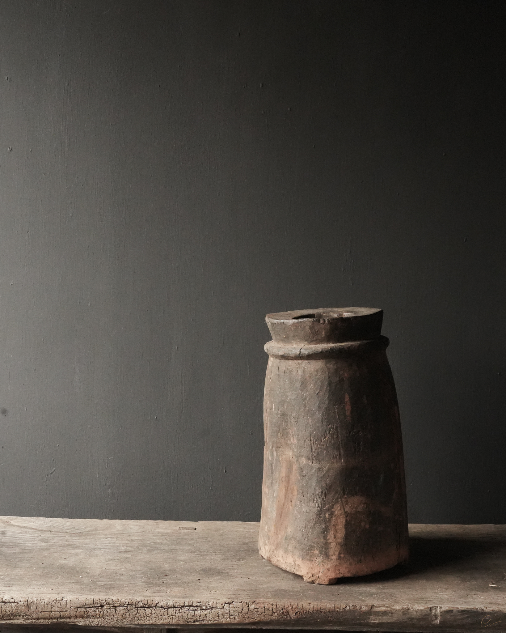 Unique imperfect wooden mortar-4