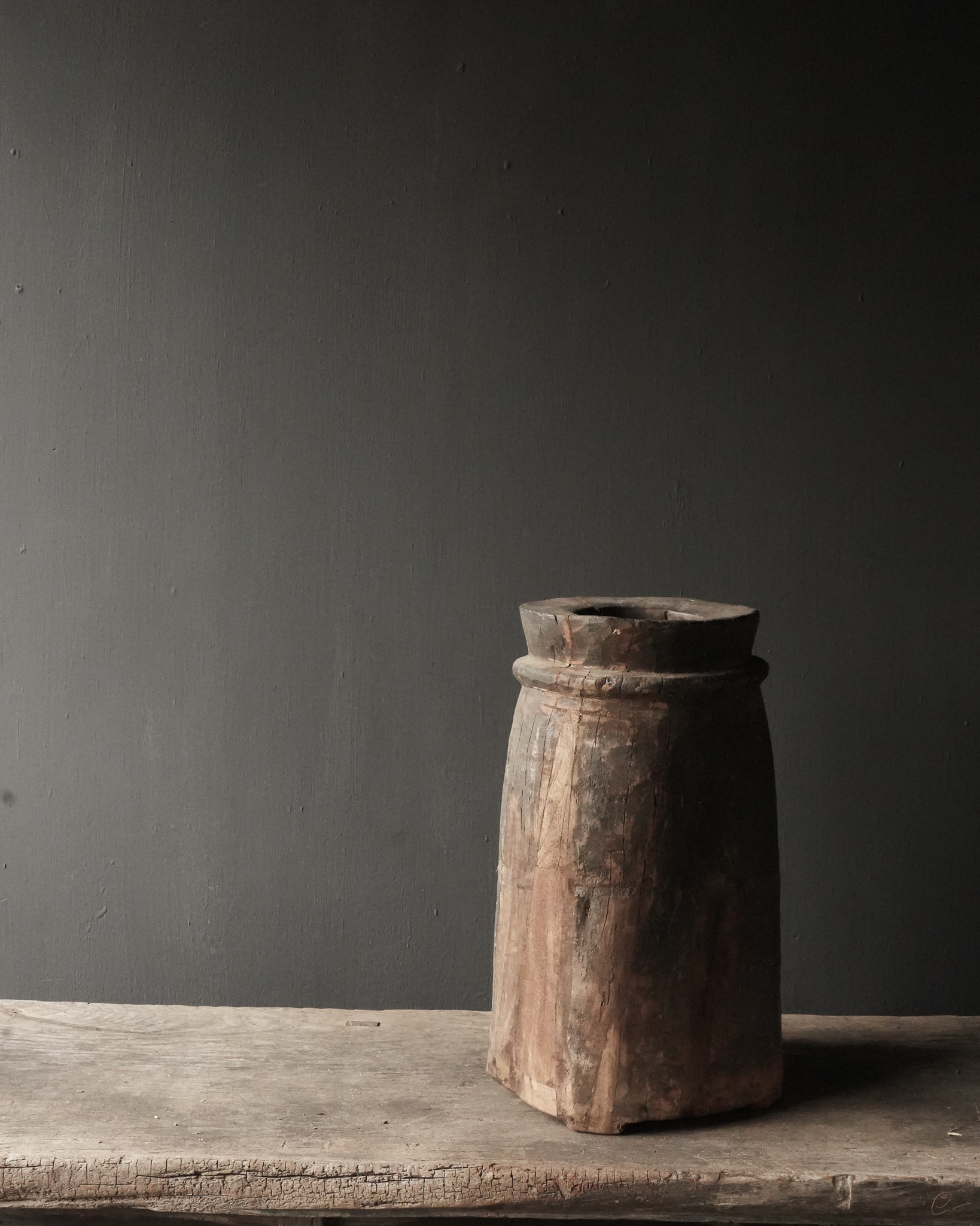 Unique imperfect wooden mortar-6