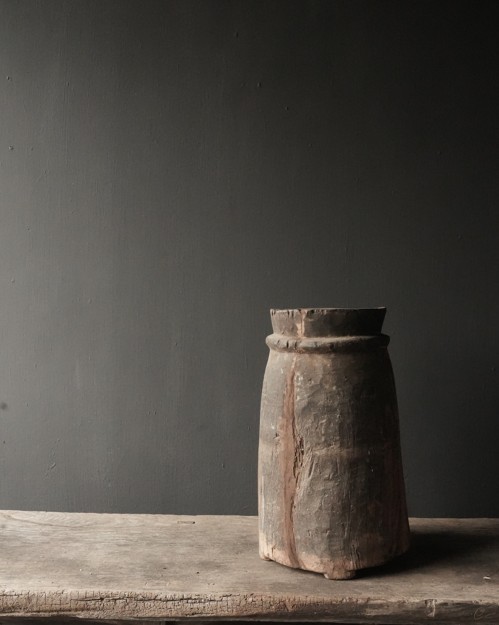 Unique imperfect wooden mortar-7