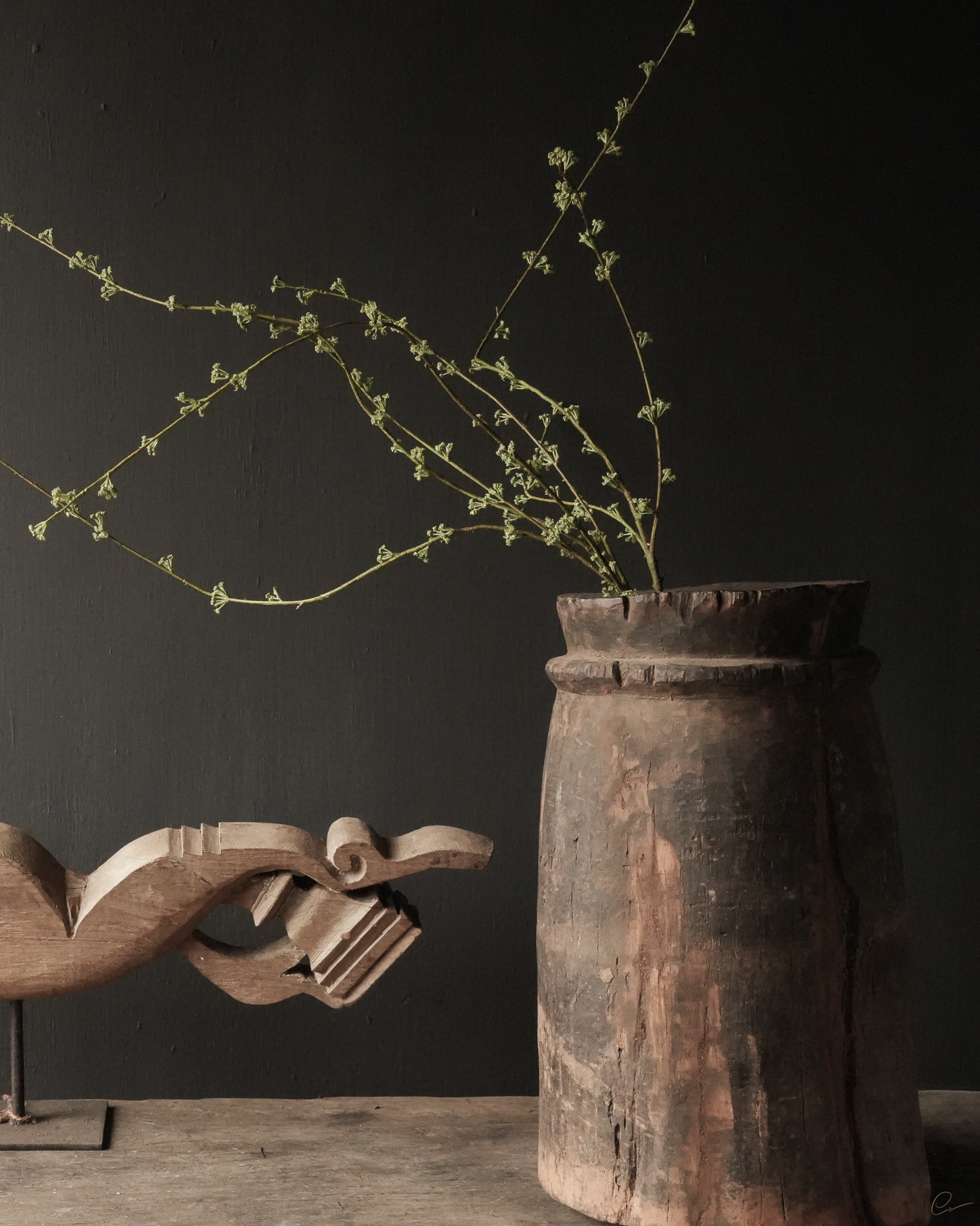 Unique imperfect wooden mortar-1