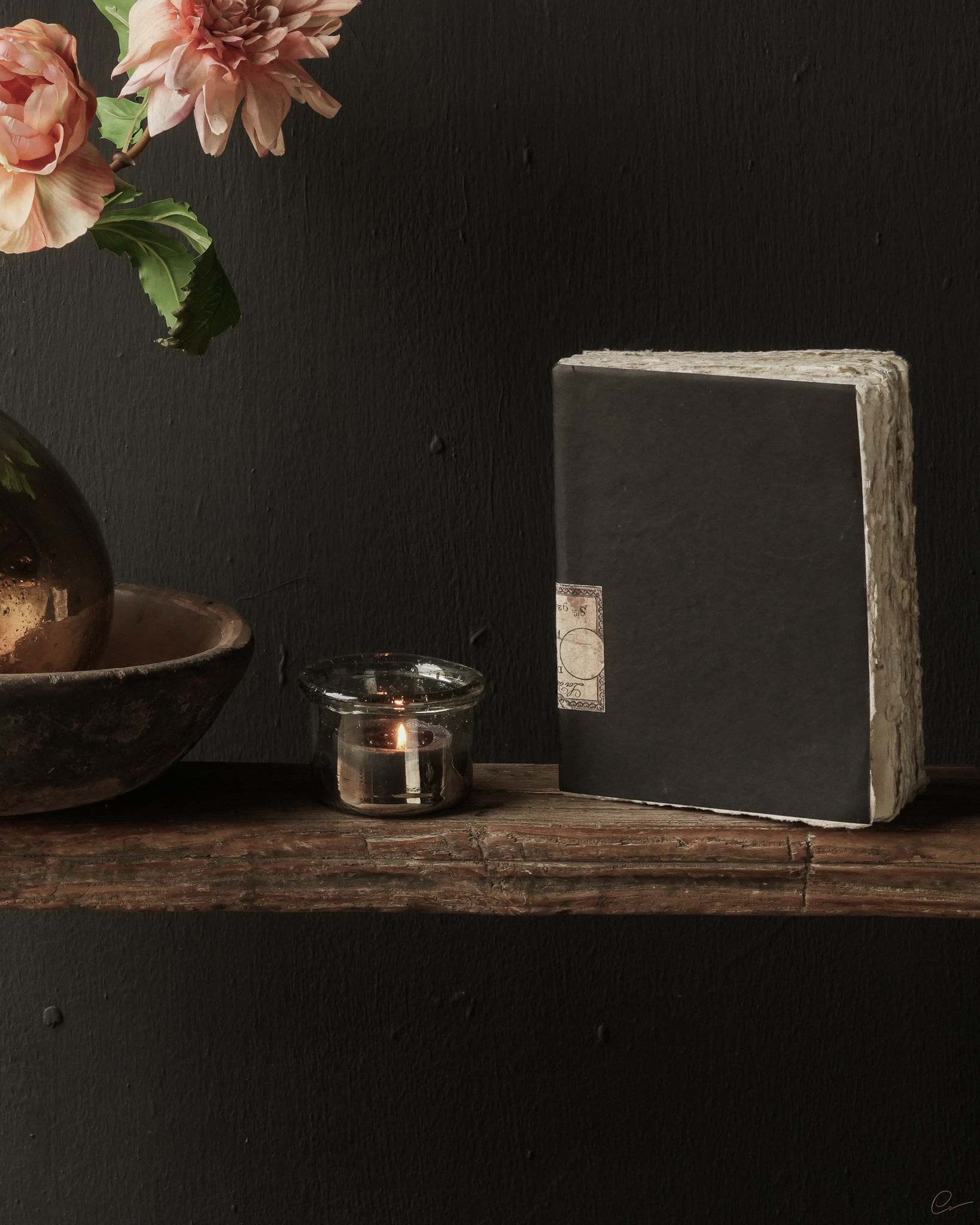 Aantekeningen boek zwart met katoen papier-3