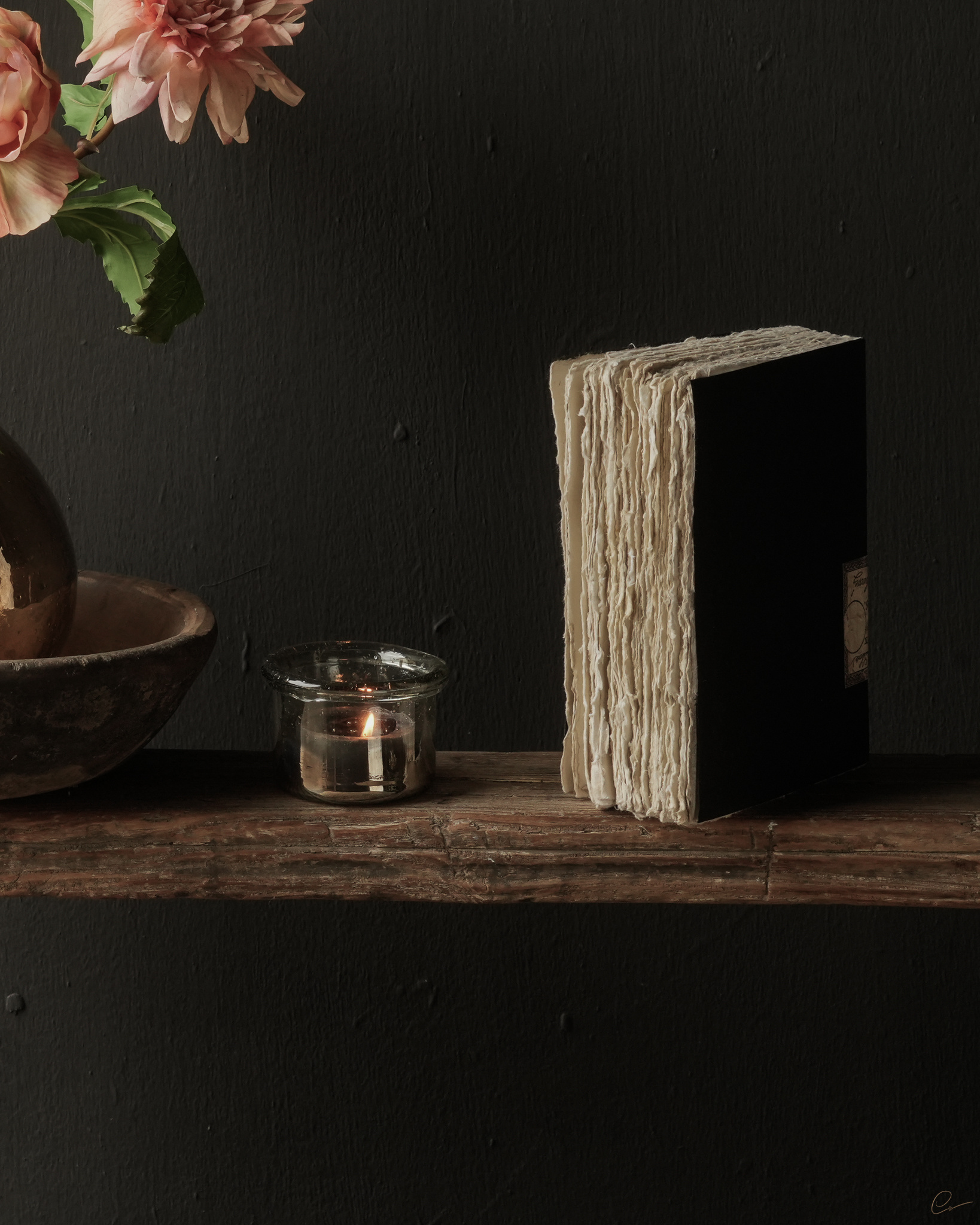 Aantekeningen boek zwart met katoen papier-5