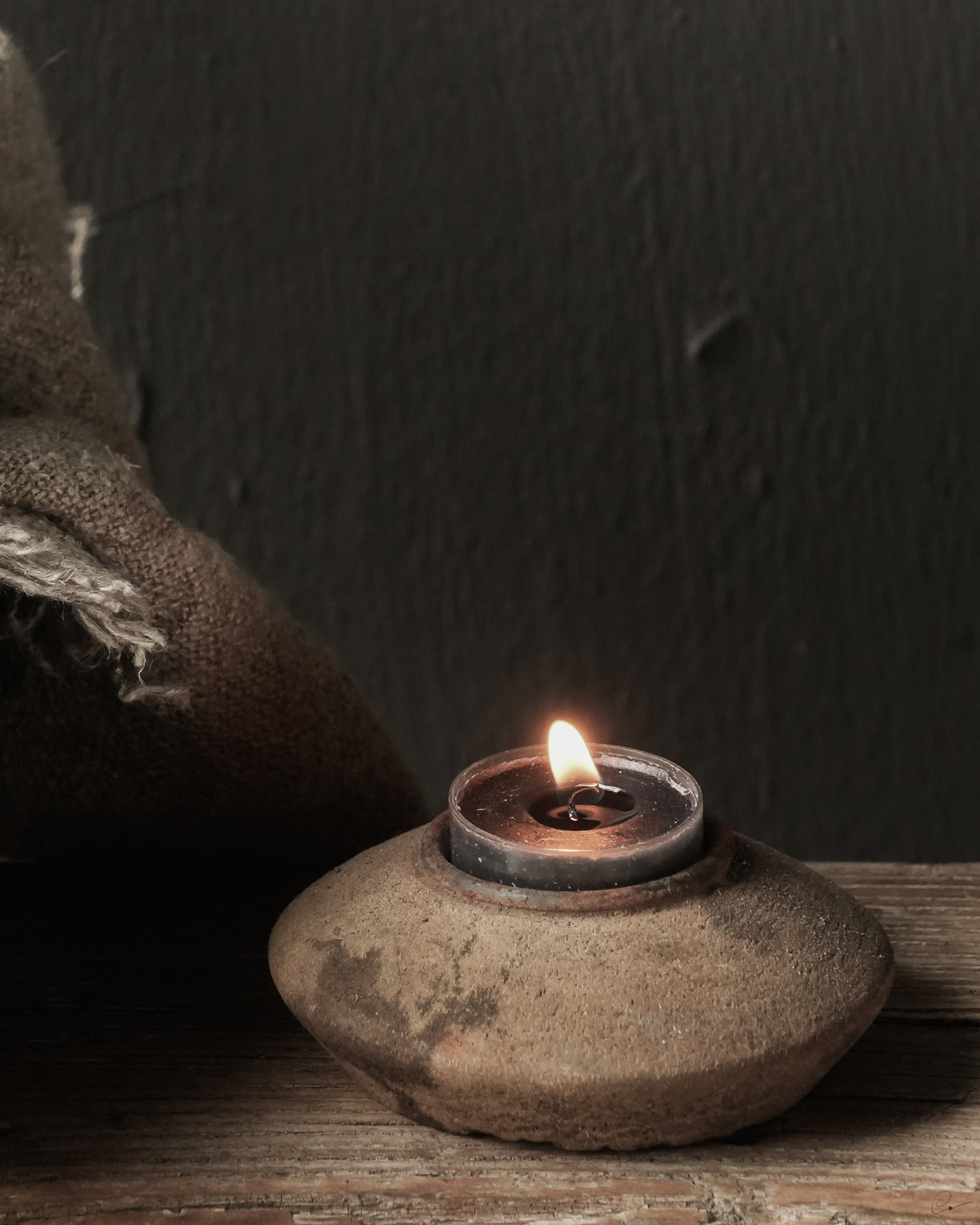 Uniek houten waxine houdertje / theelicht houder-2