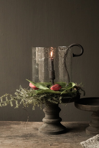 LUKSA Sturdy wooden bowl/tray on foot