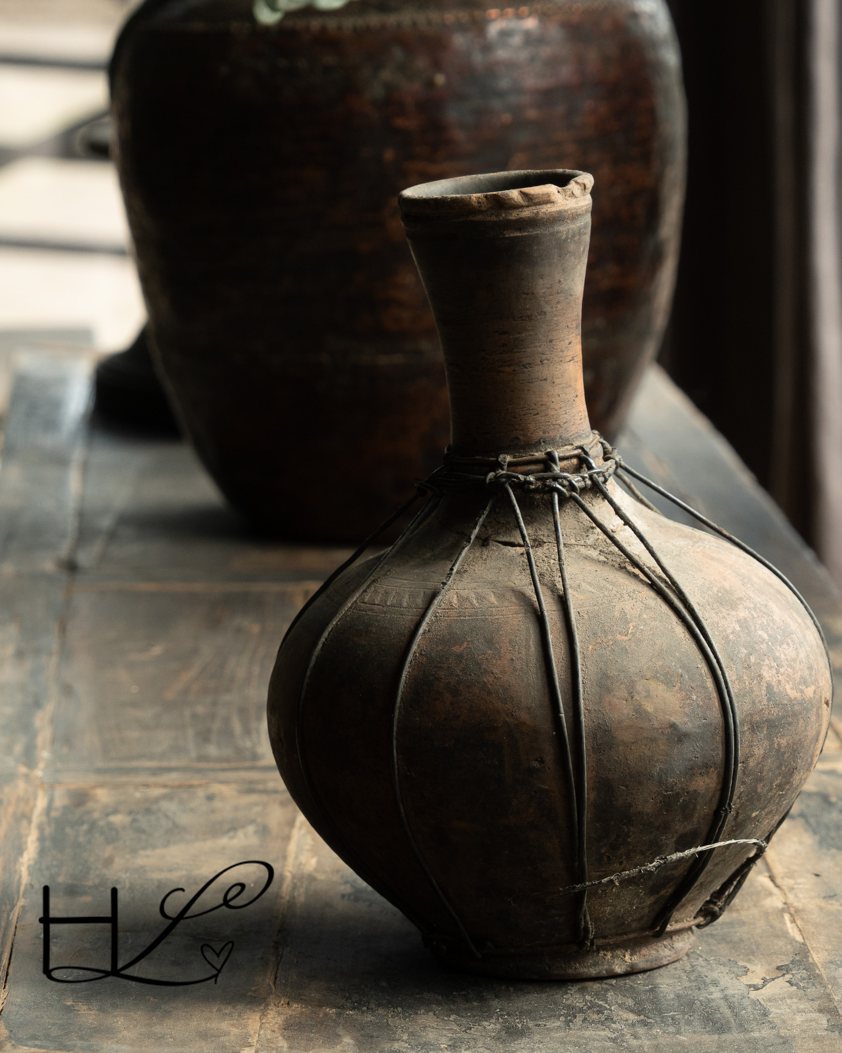 Antiek aardewerk kruikje/vaasje handgemaakt-2