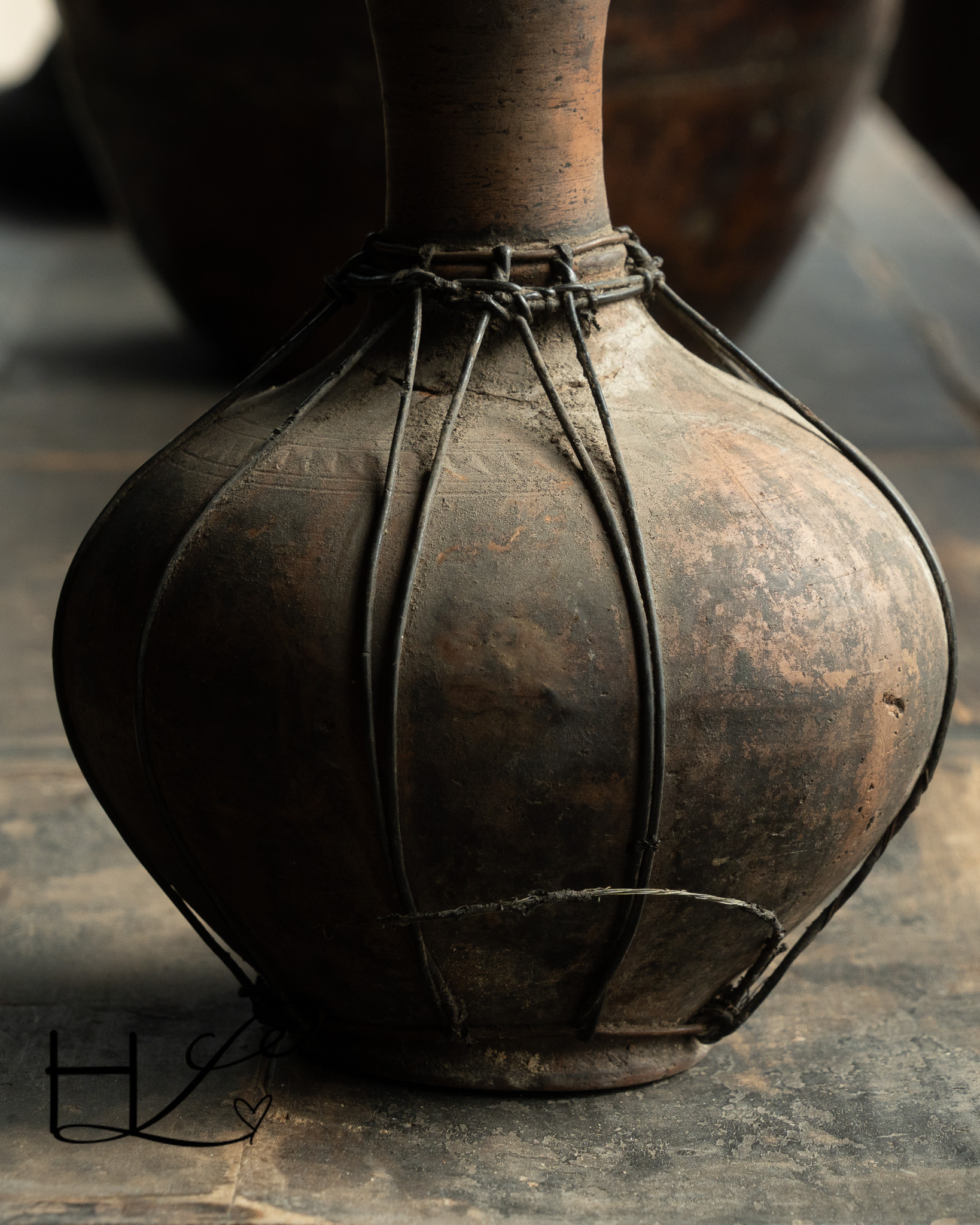 Antiek aardewerk kruikje/vaasje handgemaakt-8