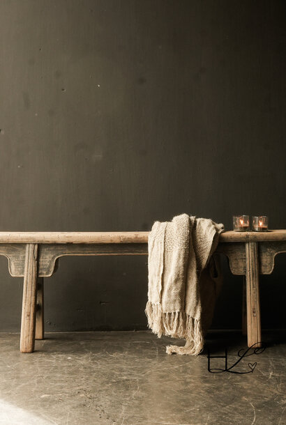 GERESERVEERD Authentiek   chinees elmwood  houten bankje