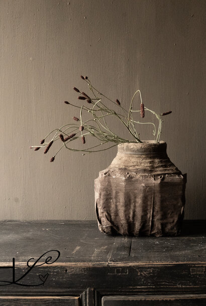 Einzigartiges quadratisches nepalesisches Rattan-Tongefäß