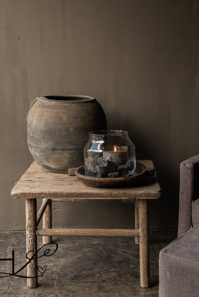 Stabiler, einzigartiger, authentischer quadratischer Couchtisch aus Holz