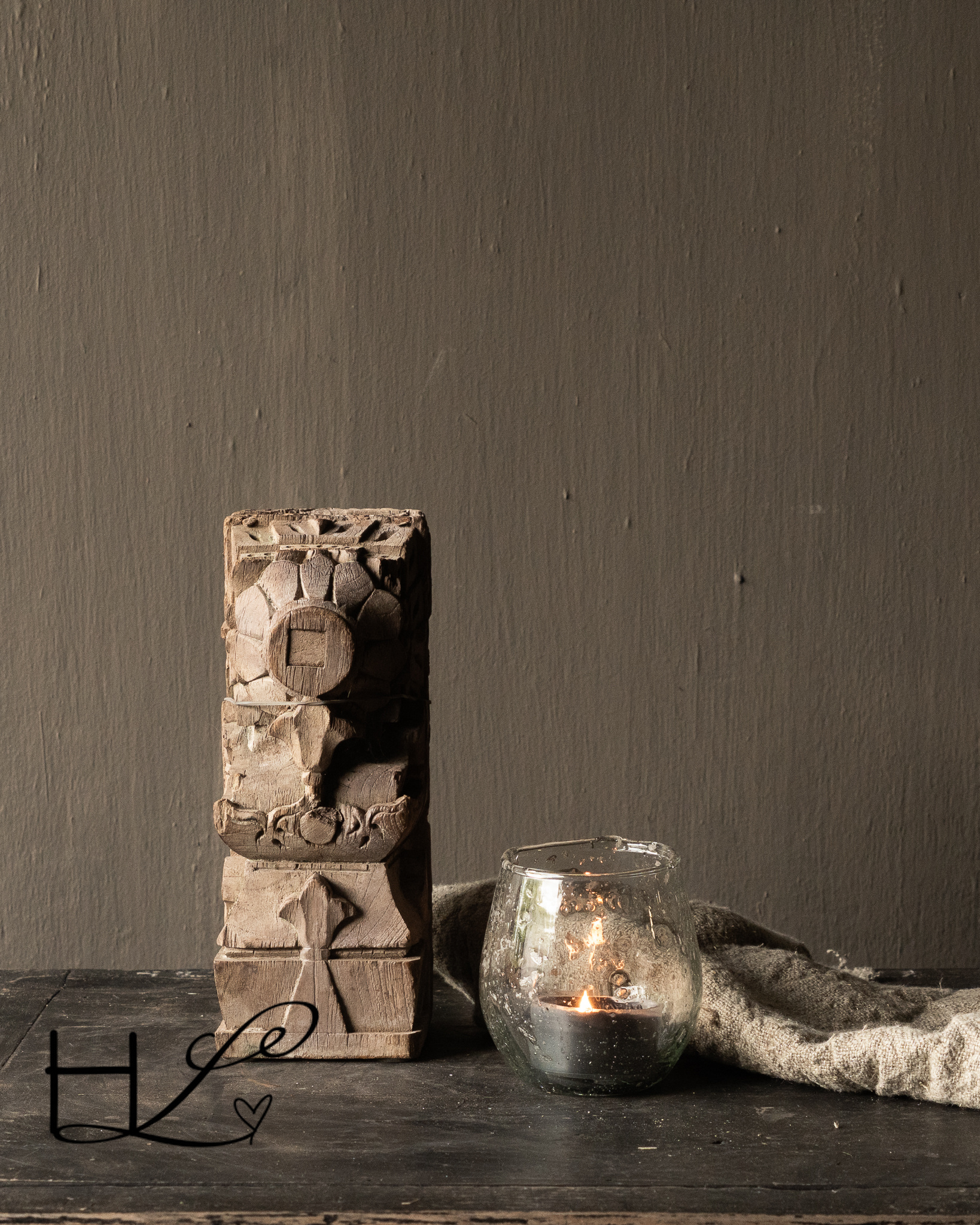 Einzigartiges handgefertigtes Holzornament aus Indien-1