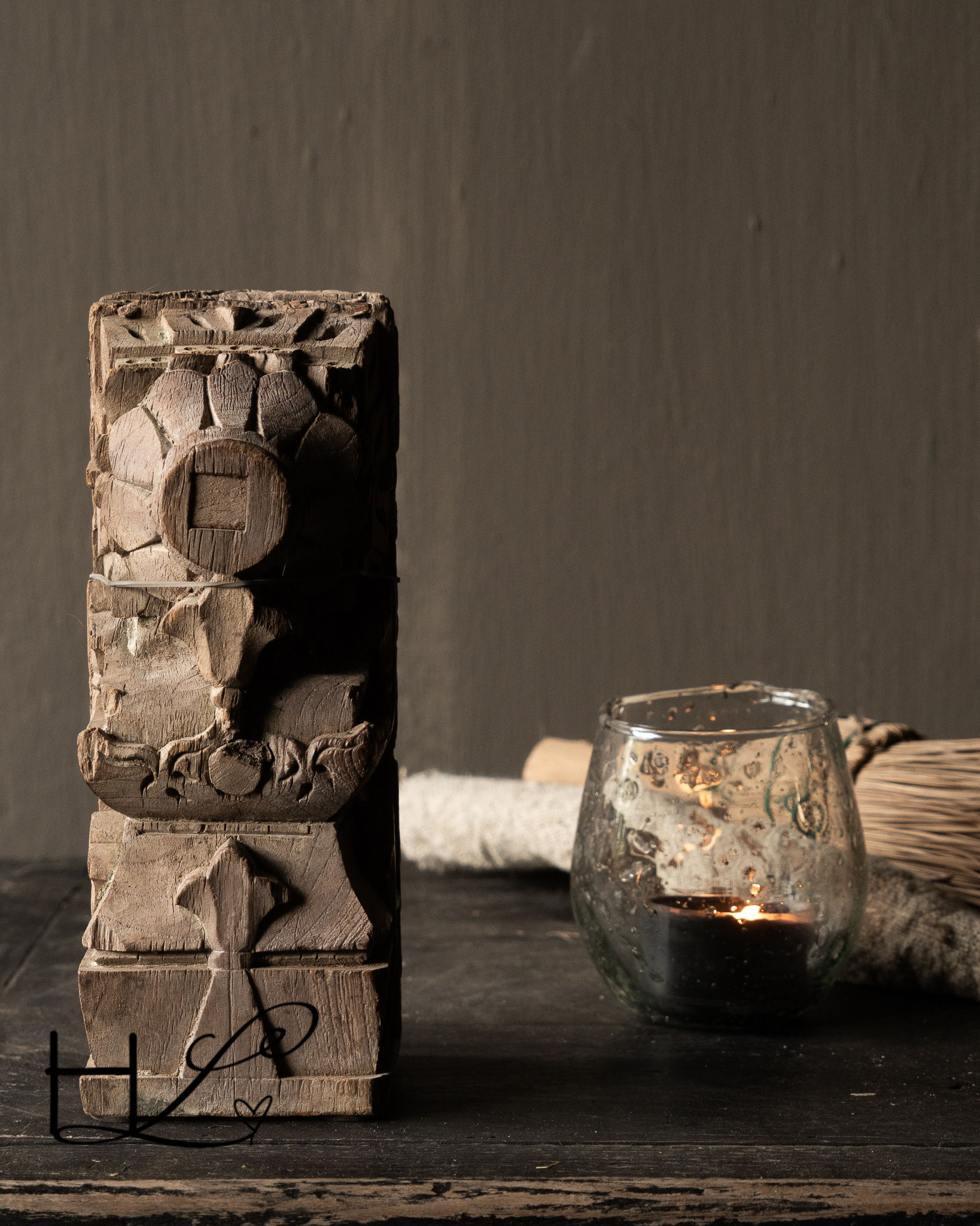 Einzigartiges handgefertigtes Holzornament aus Indien-3