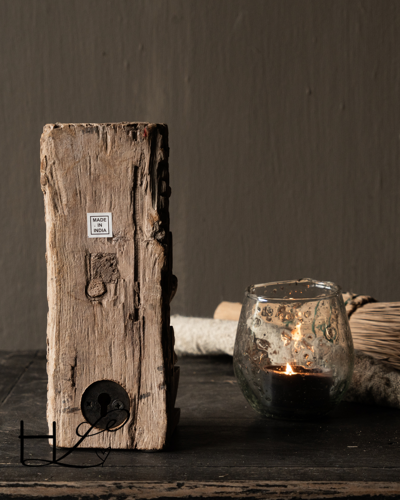 Einzigartiges handgefertigtes Holzornament aus Indien-5