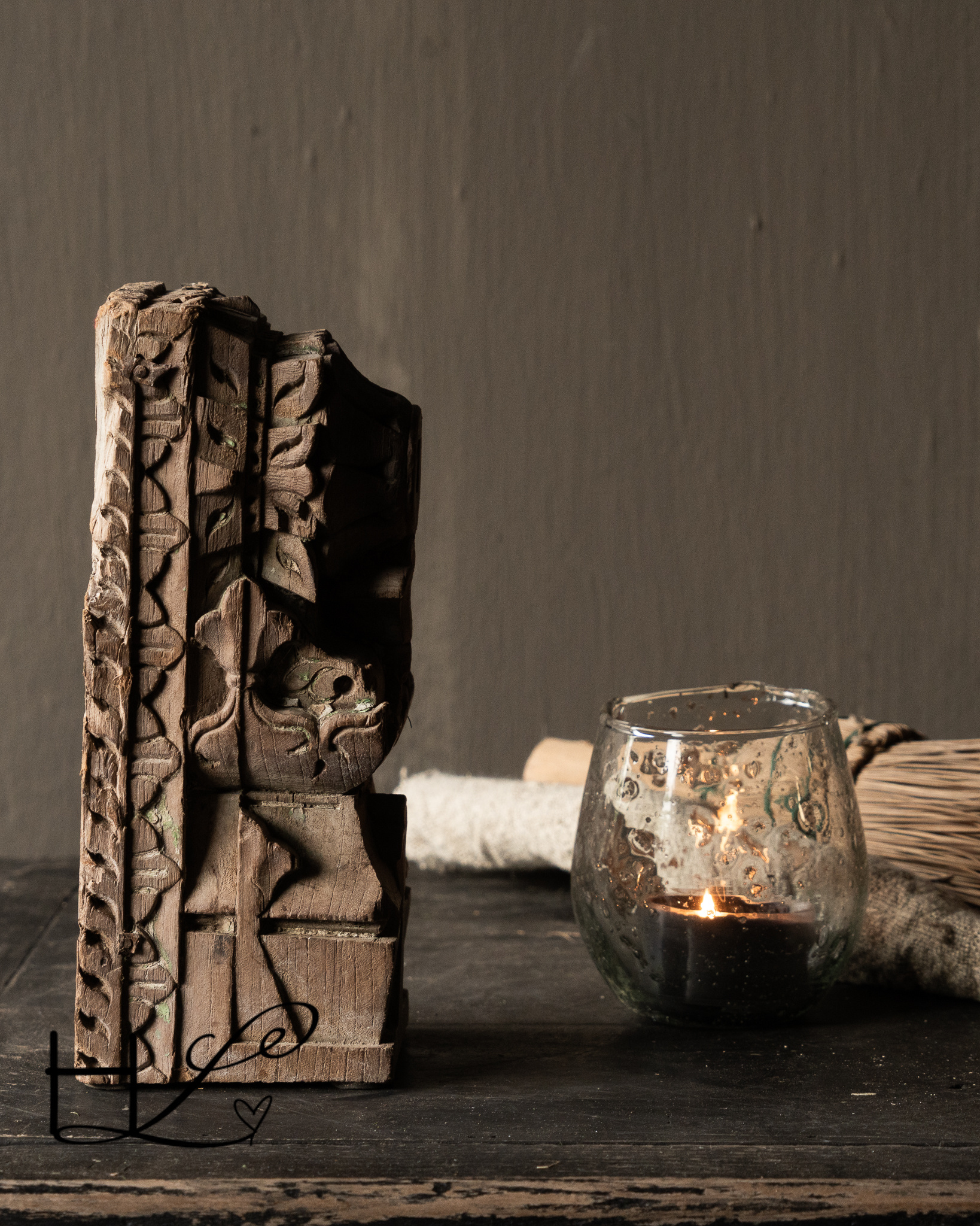 Einzigartiges handgefertigtes Holzornament aus Indien-6