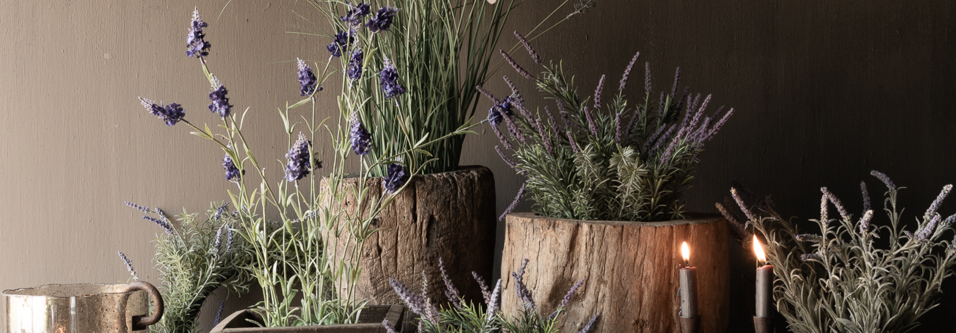 Kunst Gras met Lavendel in Pot – 73 cm