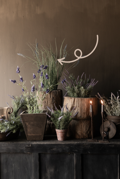 Kunstrasen mit Lavendel im Topf – 73 cm