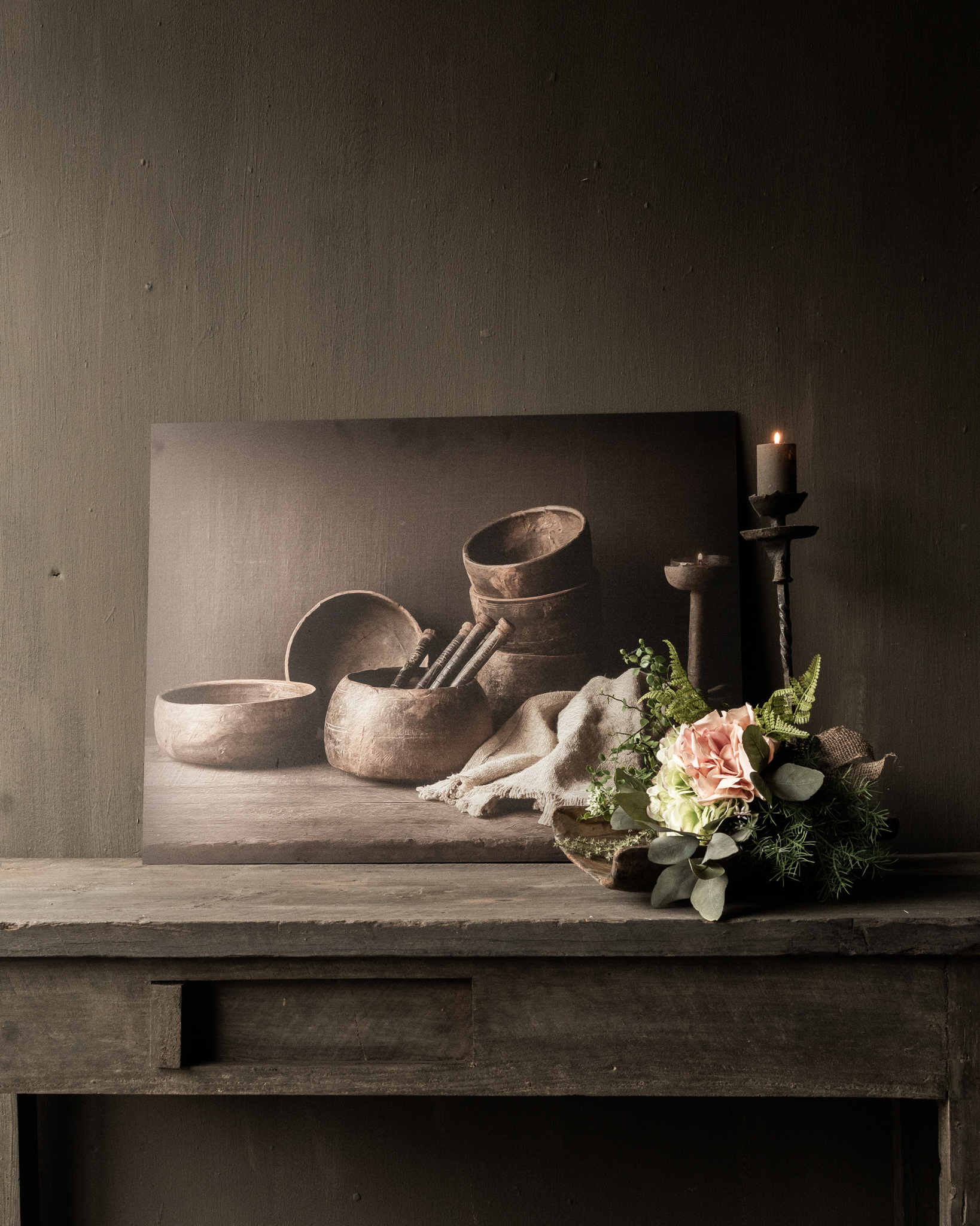 Spatscherm 'de Houten schalen' 60x80cm-1