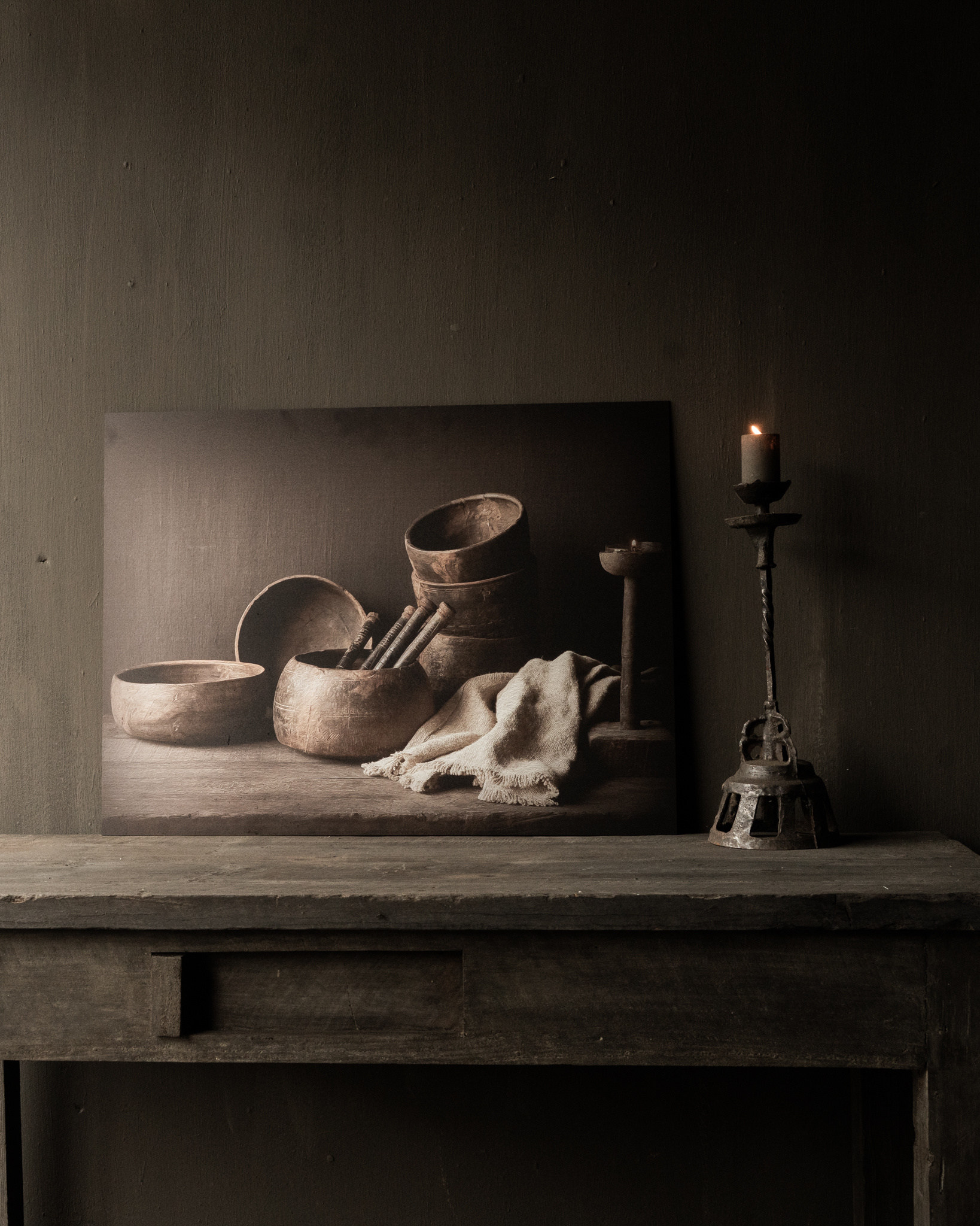 Spatscherm 'de Houten schalen' 60x80cm-2