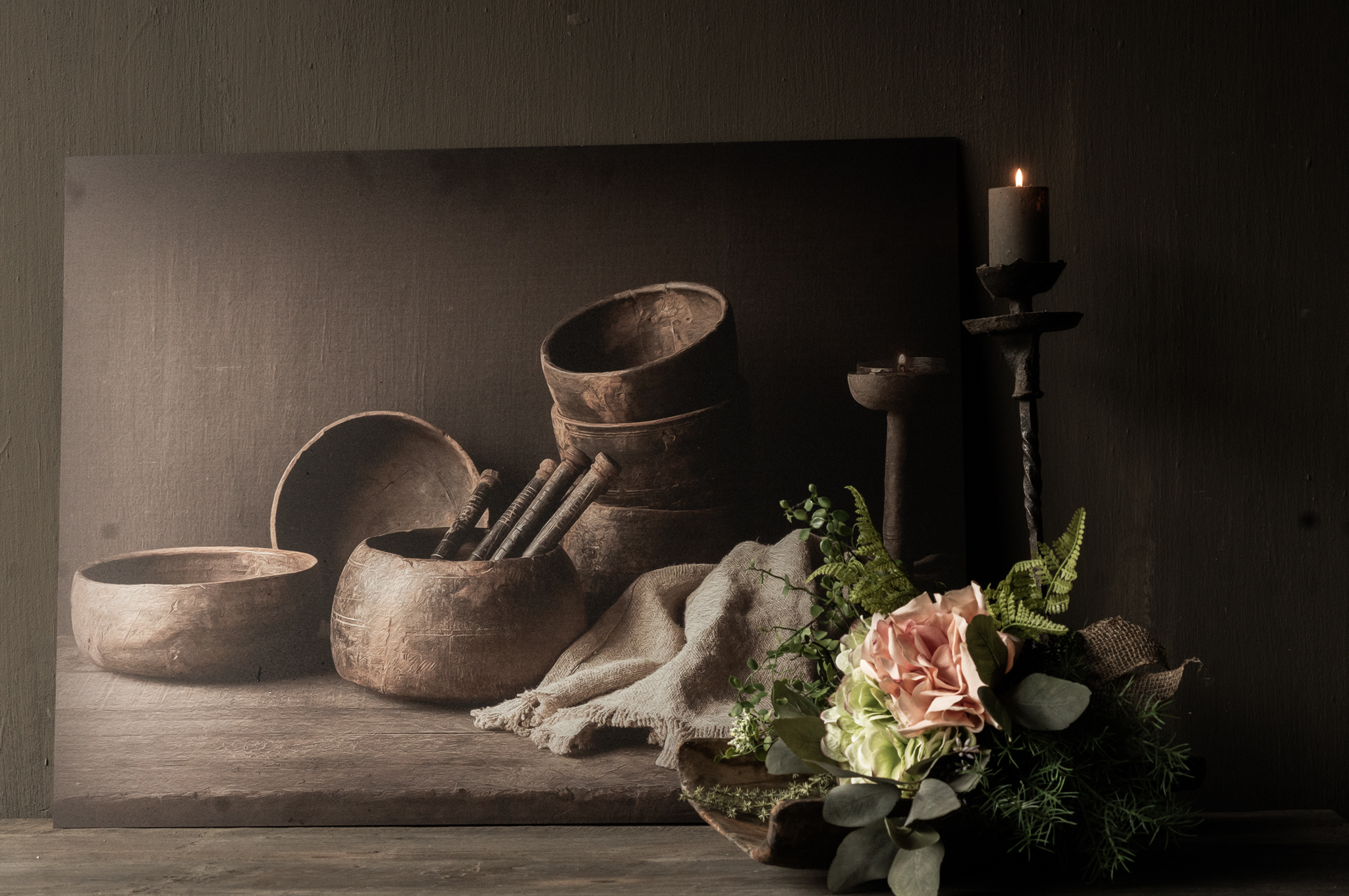 Spatscherm 'de Houten schalen' 60x80cm-4