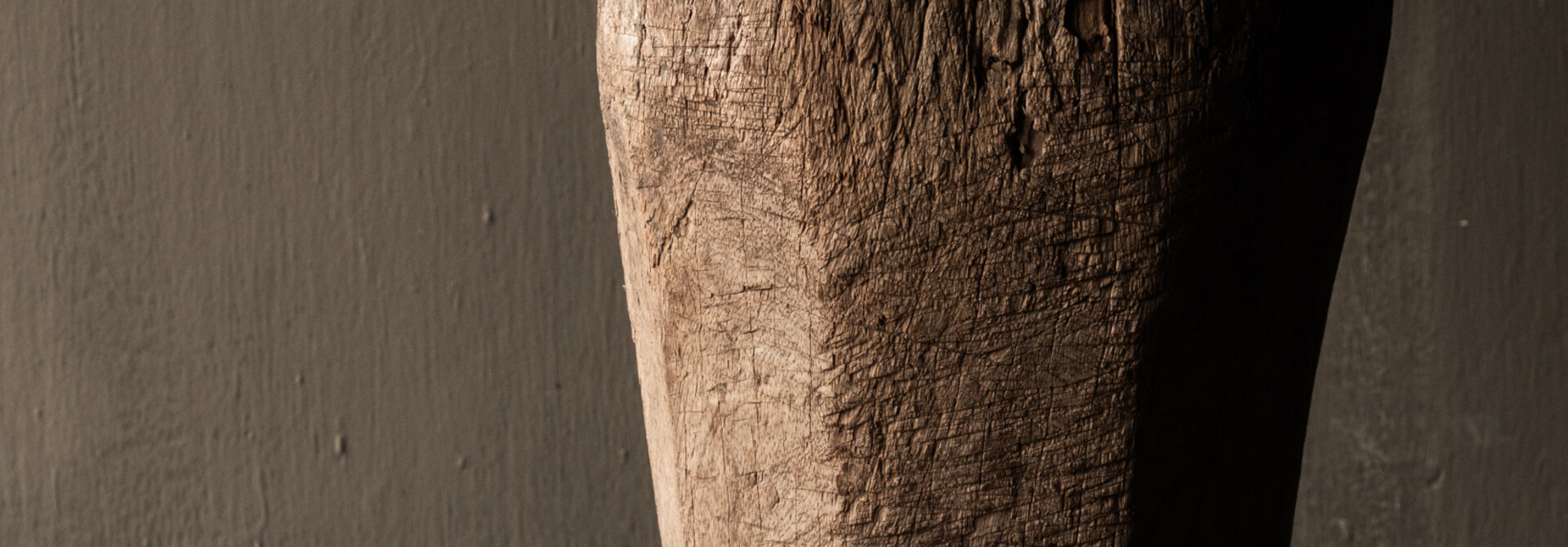 Unique imperfect wooden mortar