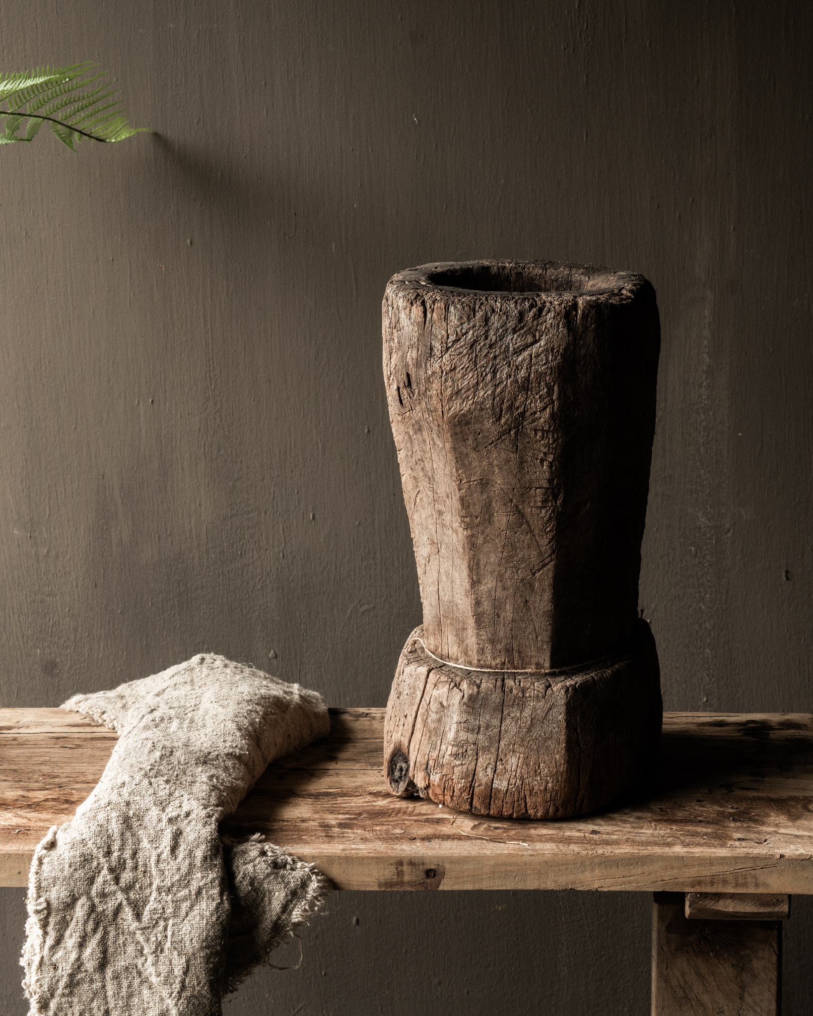 Unique imperfect wooden mortar-3