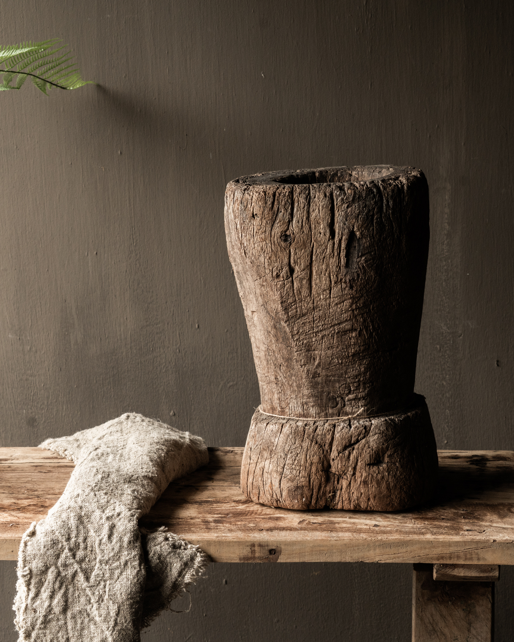 Unique imperfect wooden mortar-4