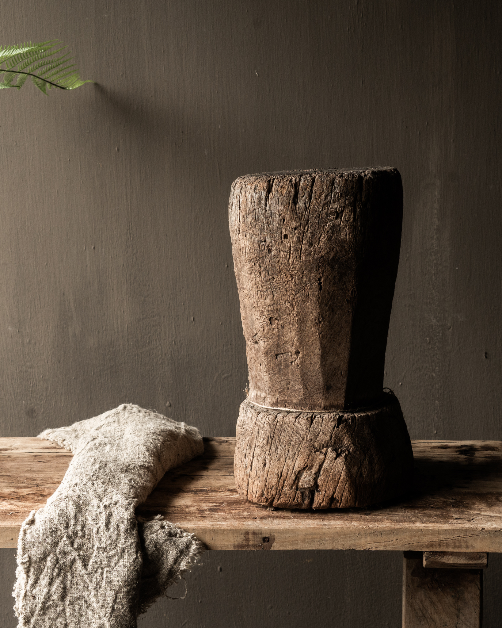 Unique imperfect wooden mortar-6