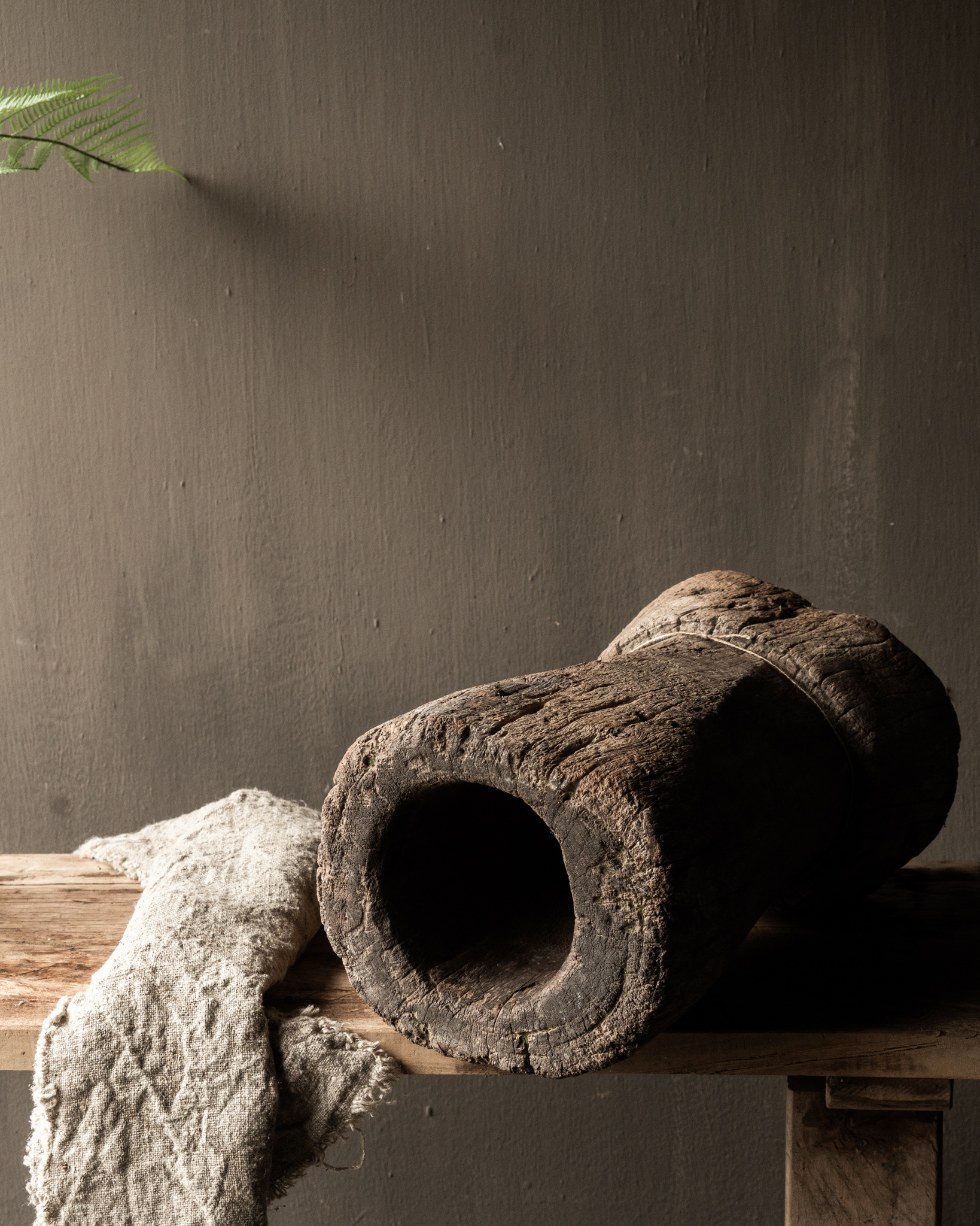 Unique imperfect wooden mortar-7