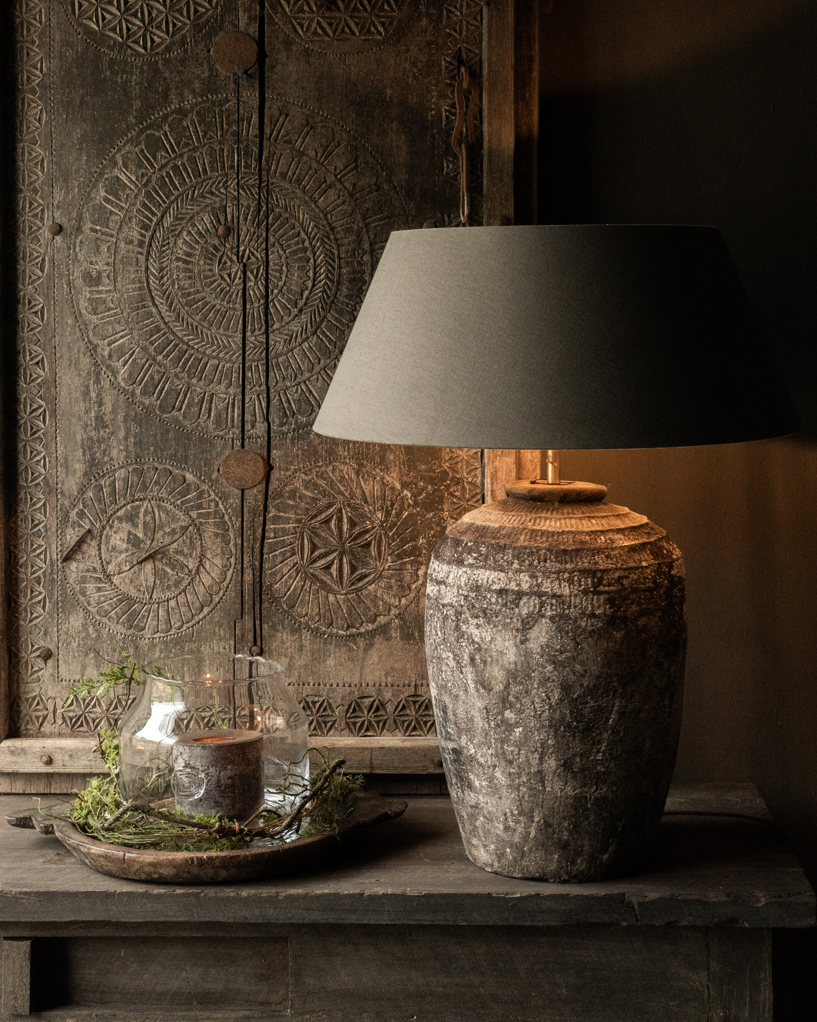 Kruiklamp gemaakt van oude Rijst kruik-1