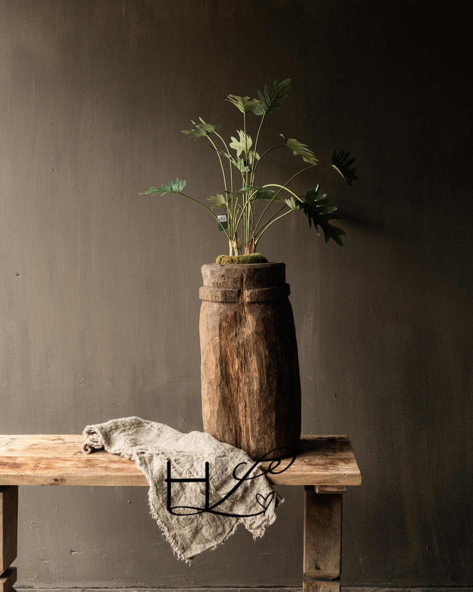 Unique Imperfect Wooden Mortar – Authentic & Weathered-1